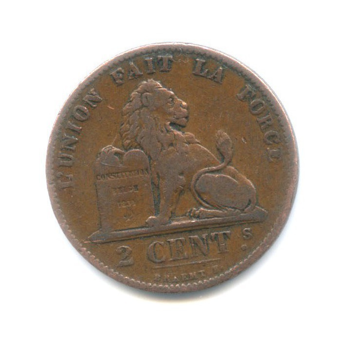 Бельгия 2 сантима, 1870